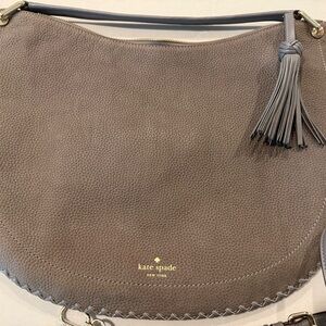 Kate Spade Somerton Street Caryl Suede Slouchy Hobo Bag, Hare Grey.